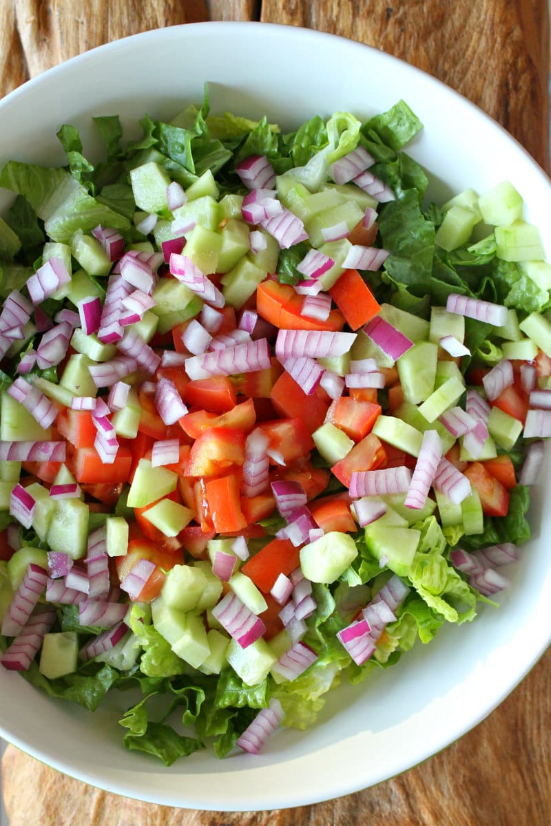 Chopped Vegetable Salad in a bowl