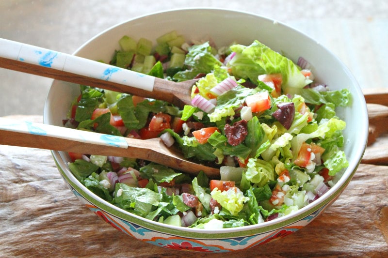 Chopped Vegetable Salad with Feta and Olives Image