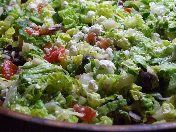 Chopped Vegetable Salad with Feta and Olives