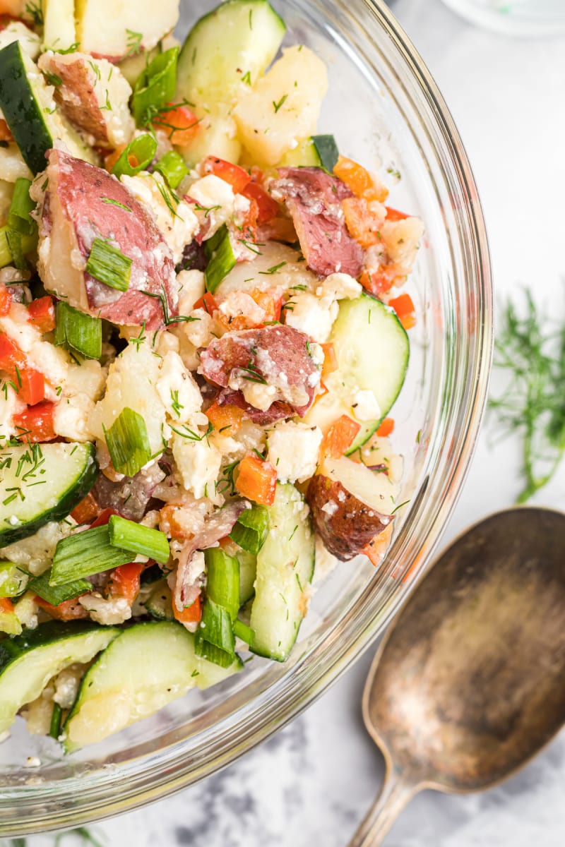 bowl of dill potato salad