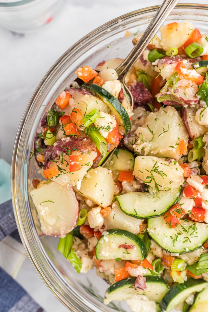 bowl of dill potato salad