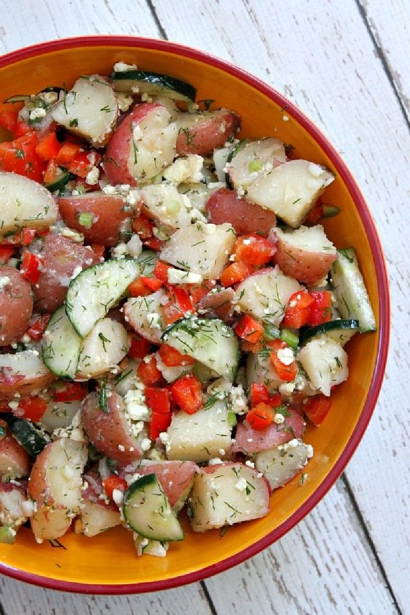 bowl of dill potato salad