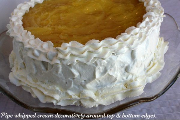 lemon truffle cake with whipped cream