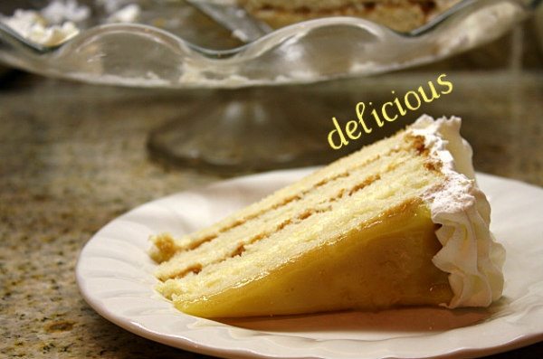 lemon truffle cake slice