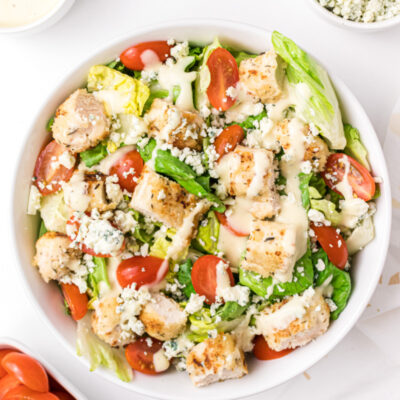 fried chicken salad in a bowl