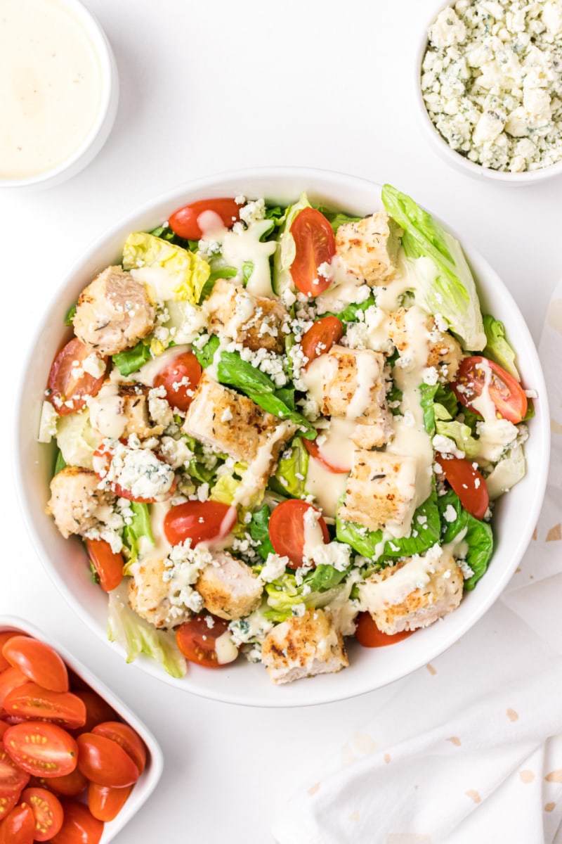 fried chicken salad in a bowl