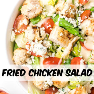 pinterest image for fried chicken salad