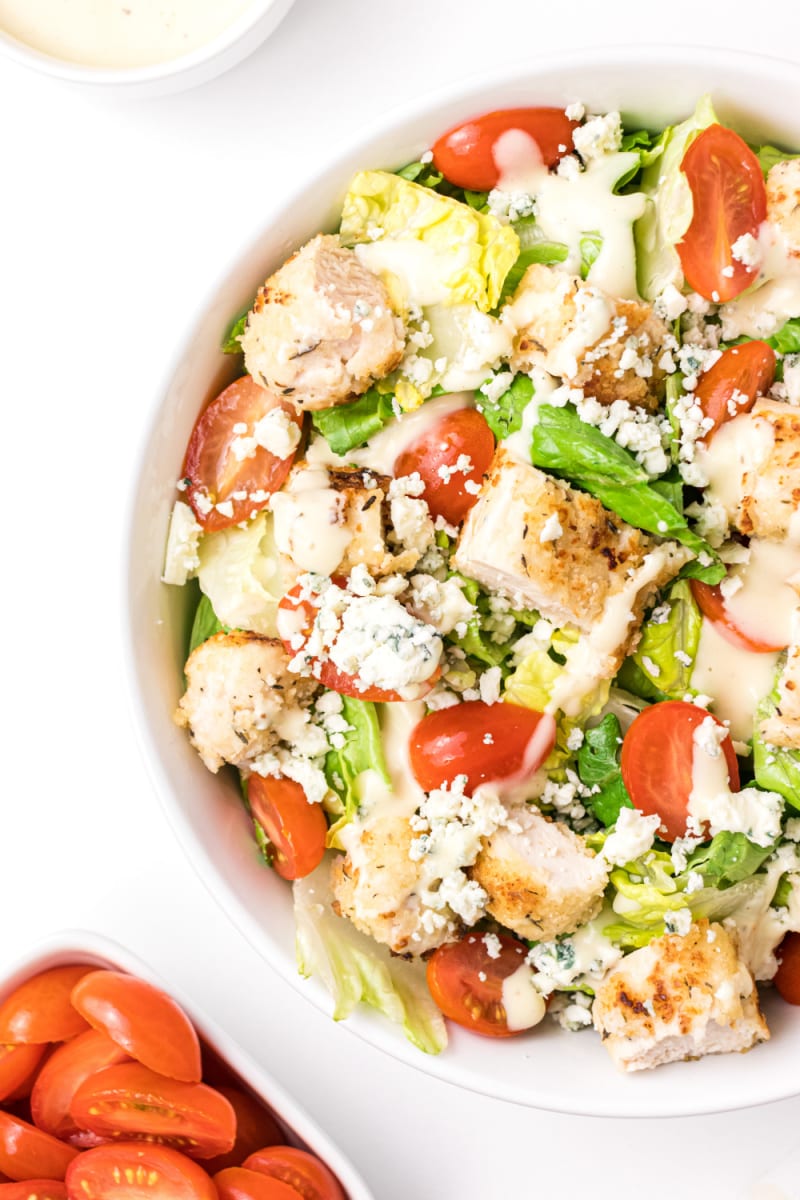 fried chicken salad in a bowl