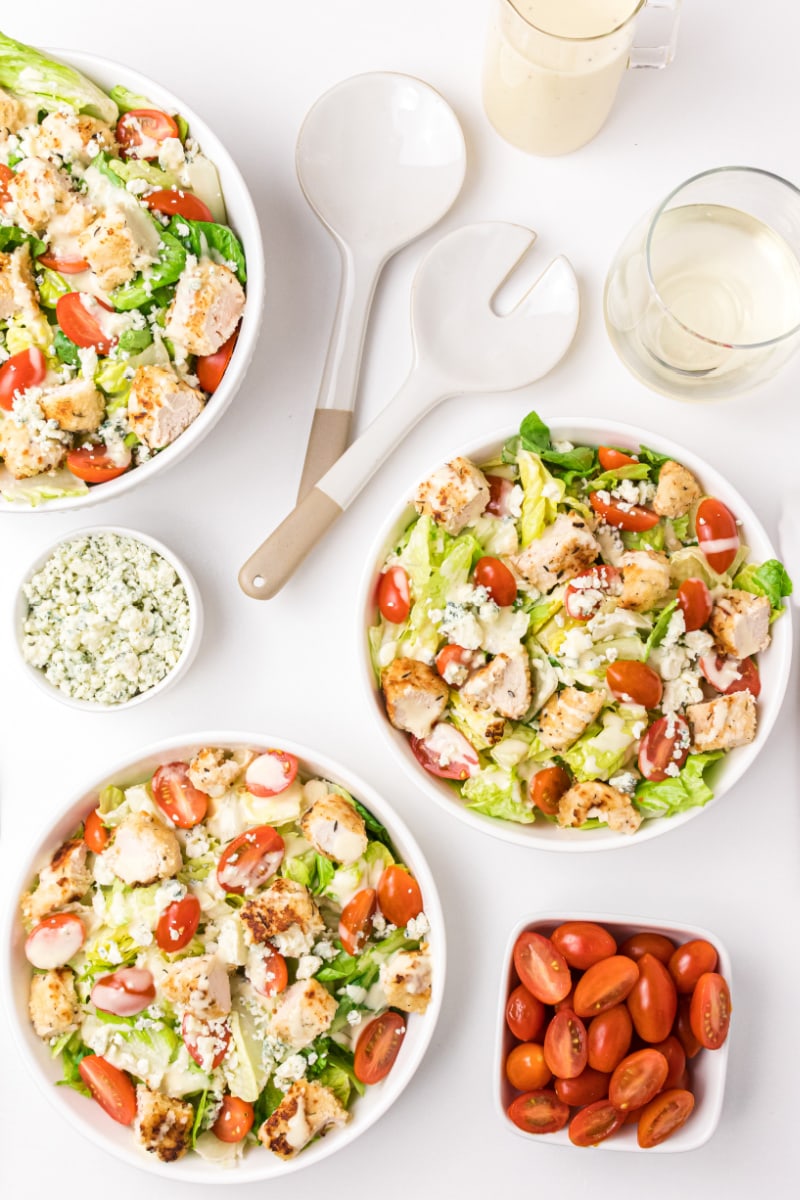two bowls of chicken salad