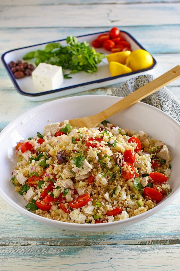 Greek Bulgur Salad with Chicken