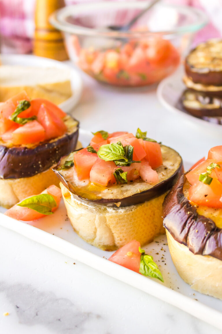 Grilled Eggplant Open Faced Sandwiches Recipe Girl