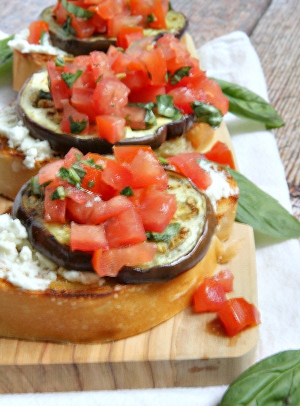 Grilled Eggplant, Tomato and Goat Cheese Sandwiches