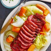 irish corned beef and cabbage on plate
