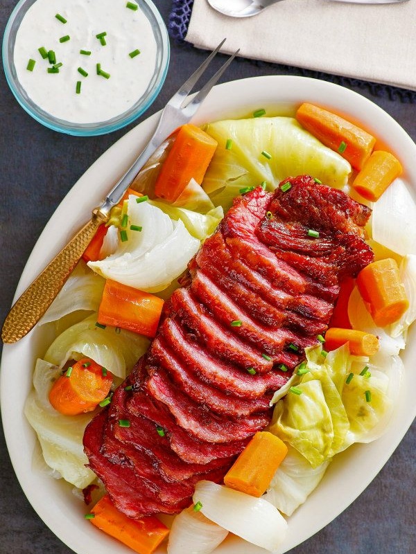 irish corned beef and cabbage on plate
