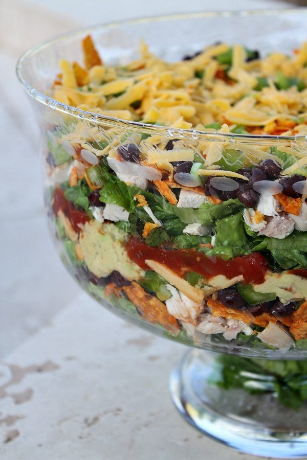 Layered Nacho Salad recipe - by RecipeGirl.com