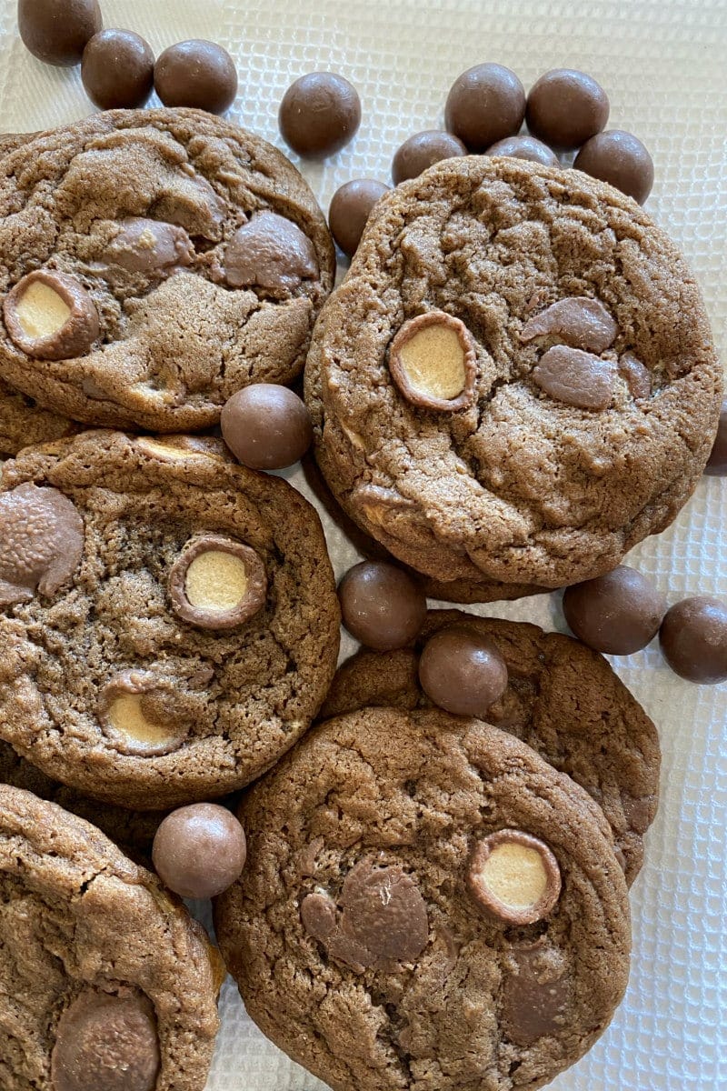 malted milk cookies with malt balls