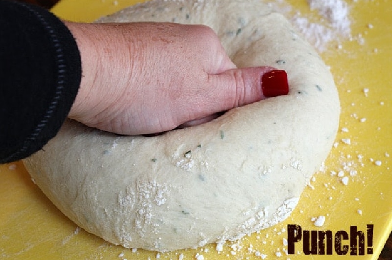 punching down dough