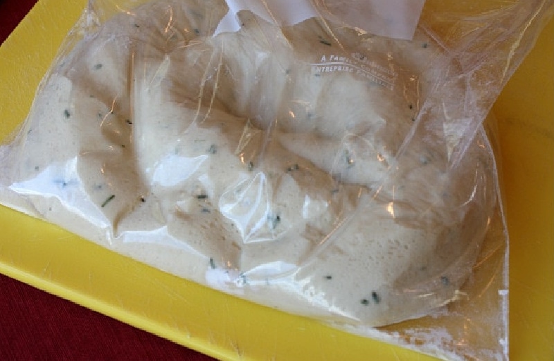 bread dough in a baggie