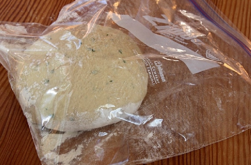 bread dough in a bag