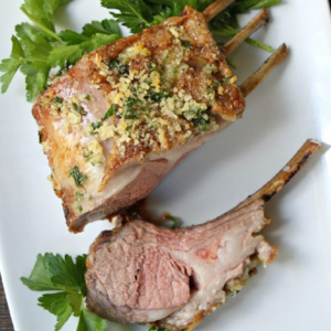 panko crusted rack of lamb pinterest pin