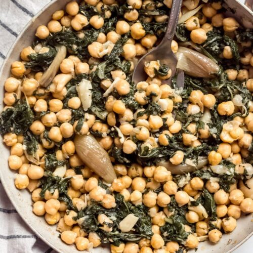 Roasted Garbanzo Beans with Garlic with Swiss Chard Recipe Girl