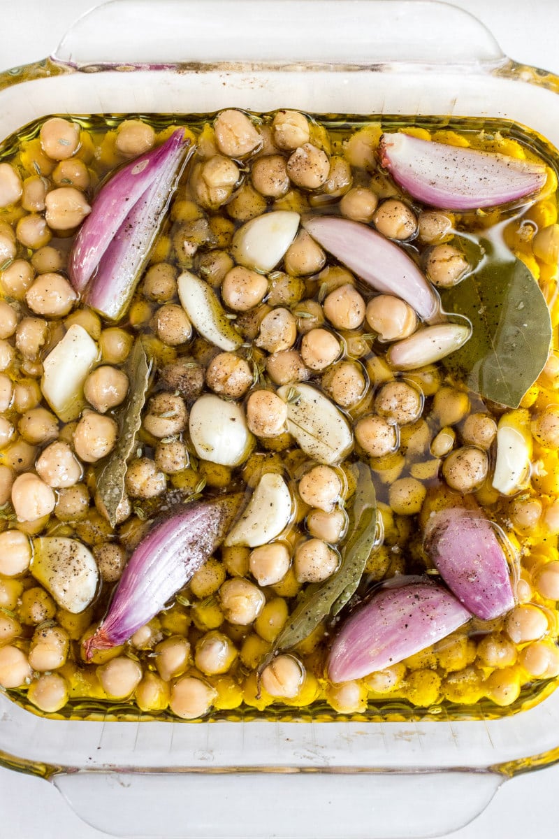 Preparing to roast garbanzo beans