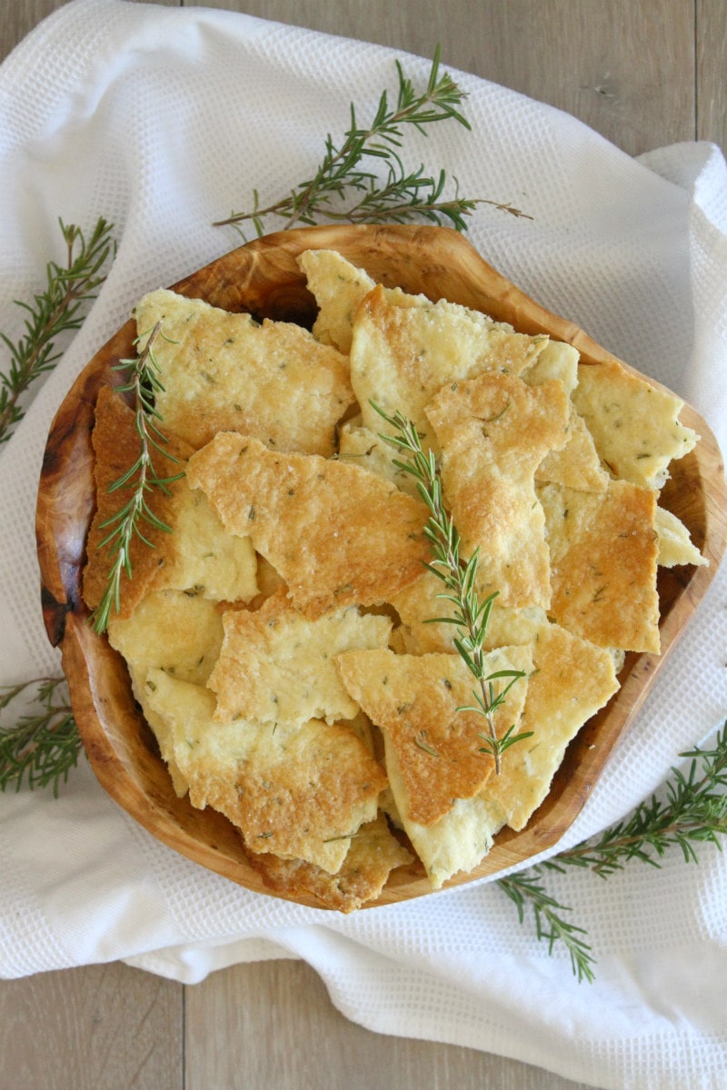 bowl of Crisp Rosemary Flatbread