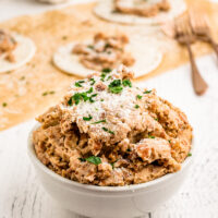 copycat rubios no fried pinto beans in a bowl
