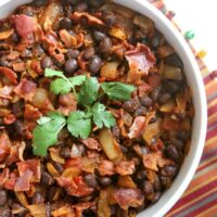Spicy Black Beans with Onion and Bacon