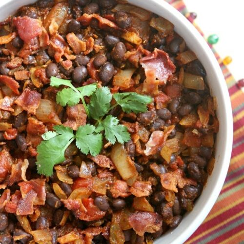 Spicy Black Beans with Onion and Bacon Recipe Girl