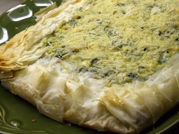 Spinach, Feta and Pine Nut Phyllo Tart