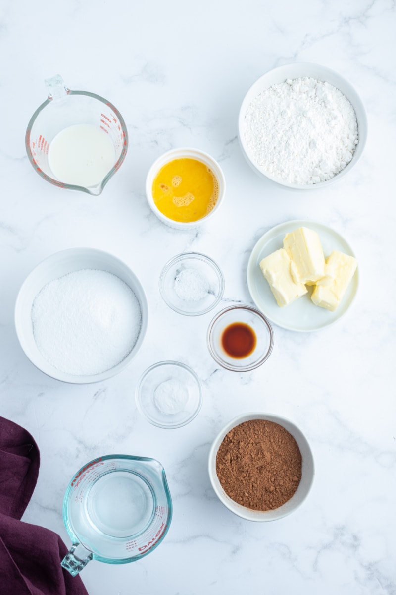 ingredients displayed for making sugar free chocolate cupcakes