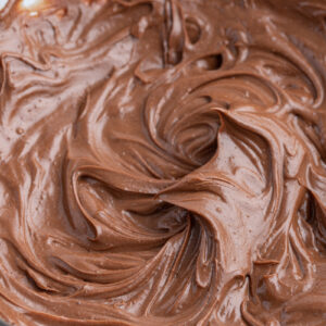 bowl of sugar free chocolate frosting