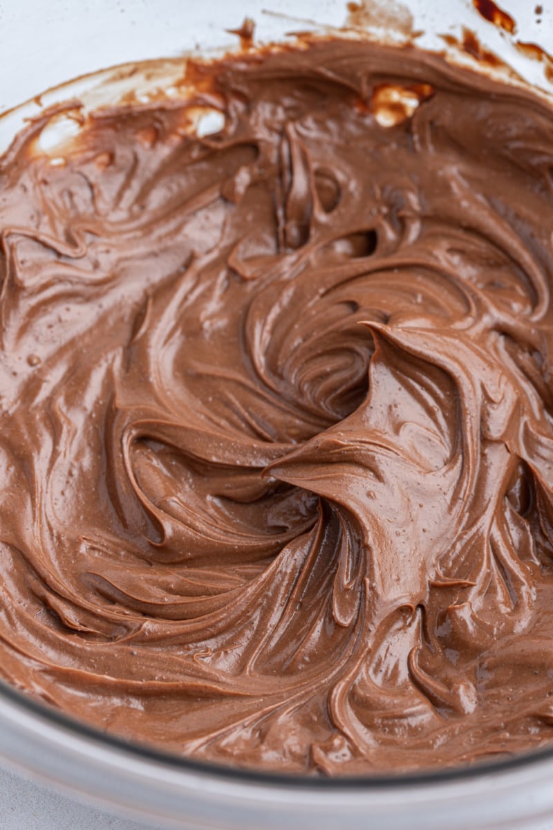 bowl of sugar free chocolate frosting