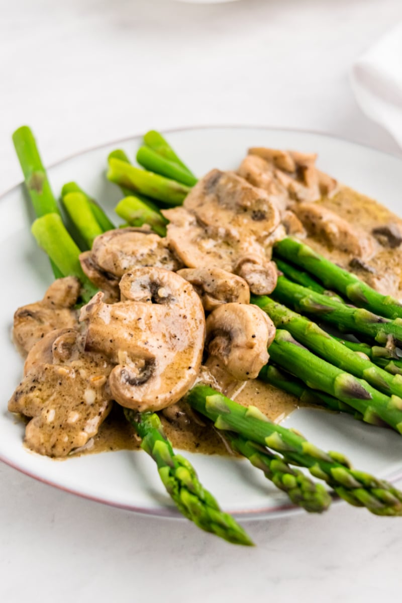 asparagus with garlic mustard sauce