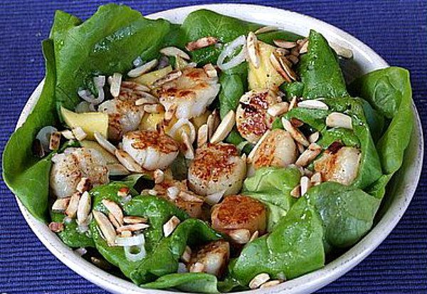 Sea Scallop Salad tossed with citrus vinaigrette