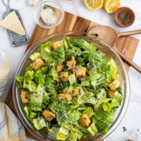 caesar salad in a bowl