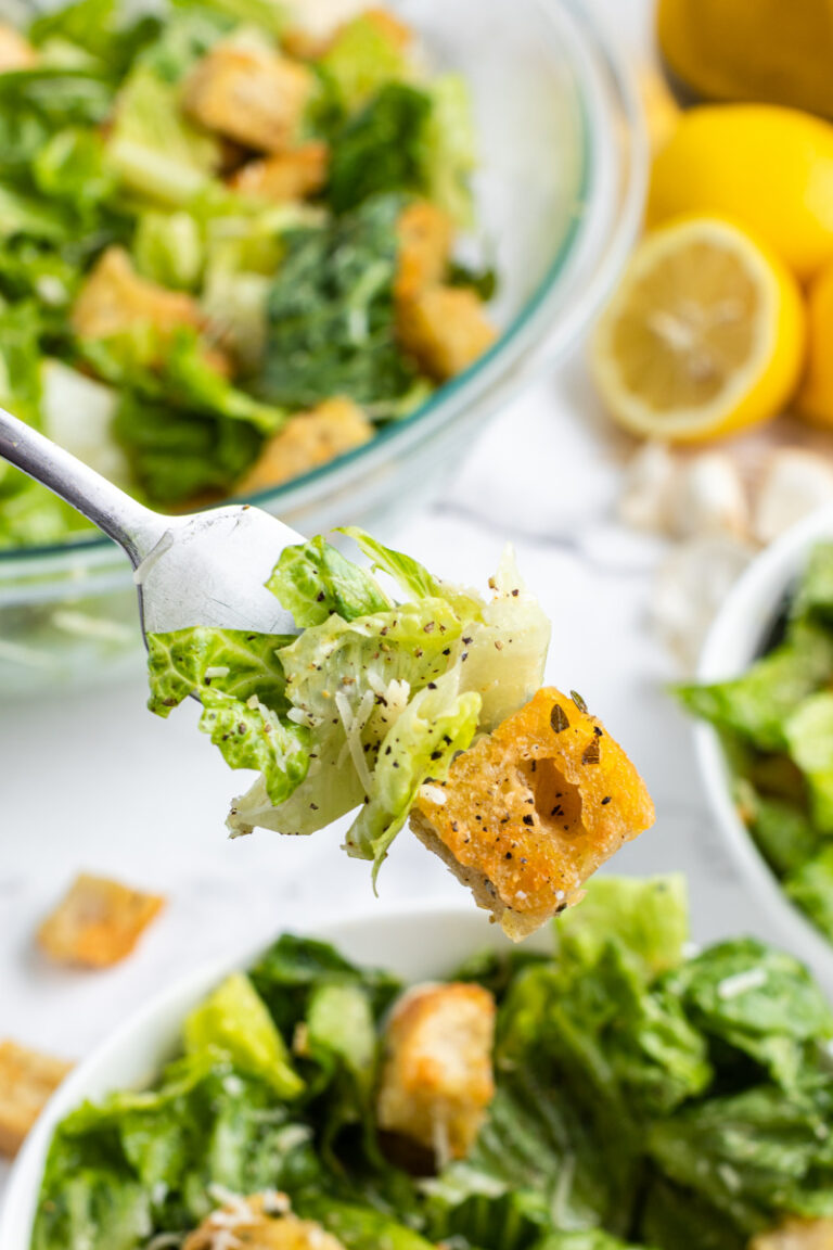 Caesar Salad with Homemade Sourdough Croutons Recipe Girl