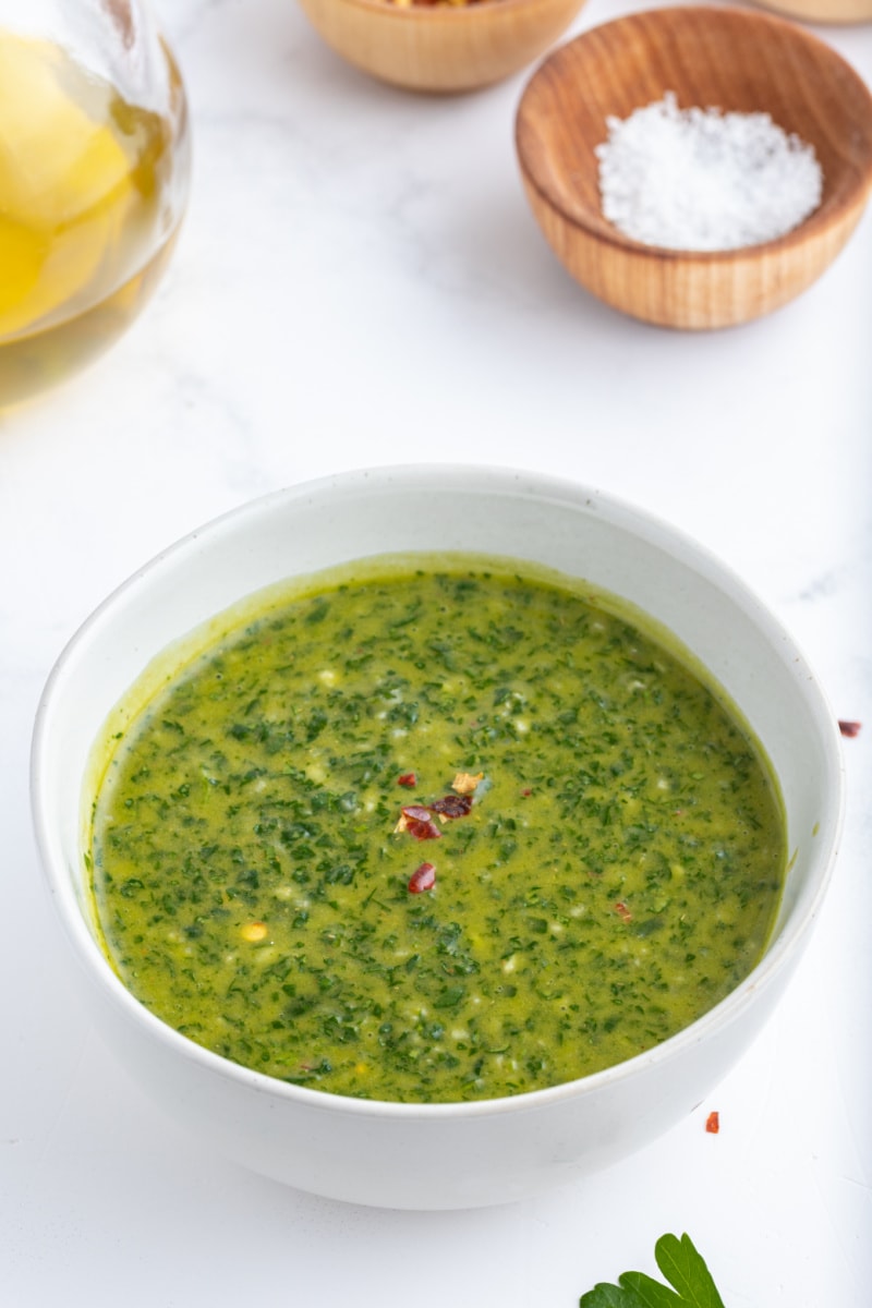 bowl of chimichurri sauce