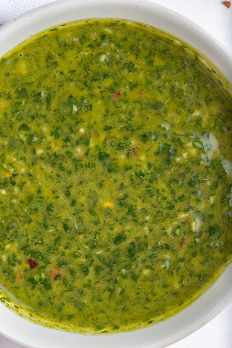 bowl of chimichurri sauce