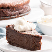 slice of chocolate espresso torte on a plate