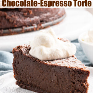Pinterest image for chocolate espresso torte
