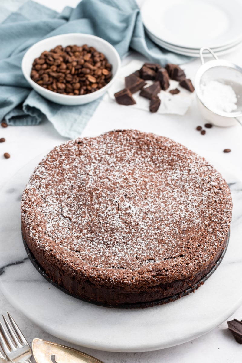 chocolate espresso torte on a plate