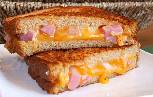 Marbled Jack and Ham Grilled Cheese