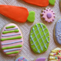 meyer lemon cut out sugar cookies decorated for Easter