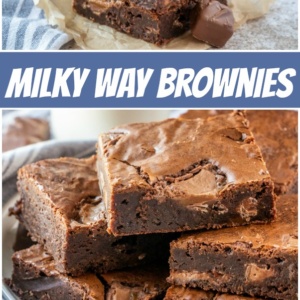 pinterest collage image for milky way brownies