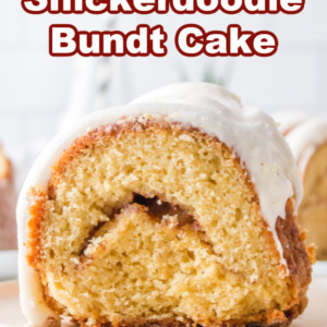 pinterest image for snickerdoodle bundt cake