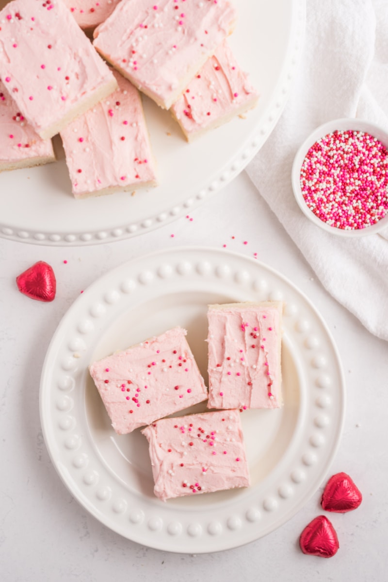 sugar cookie bars on a plate