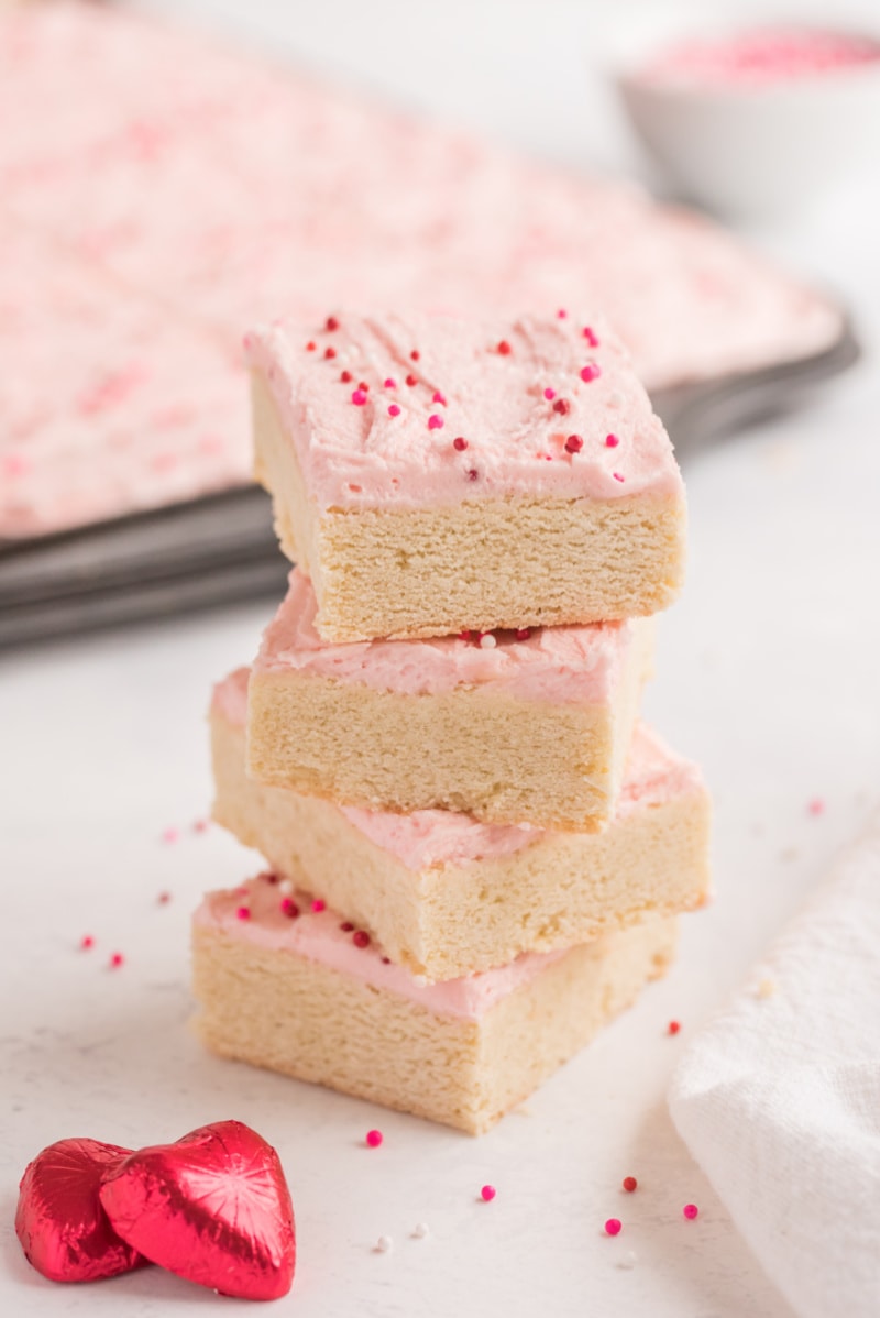 stack of four sugar cookie bars