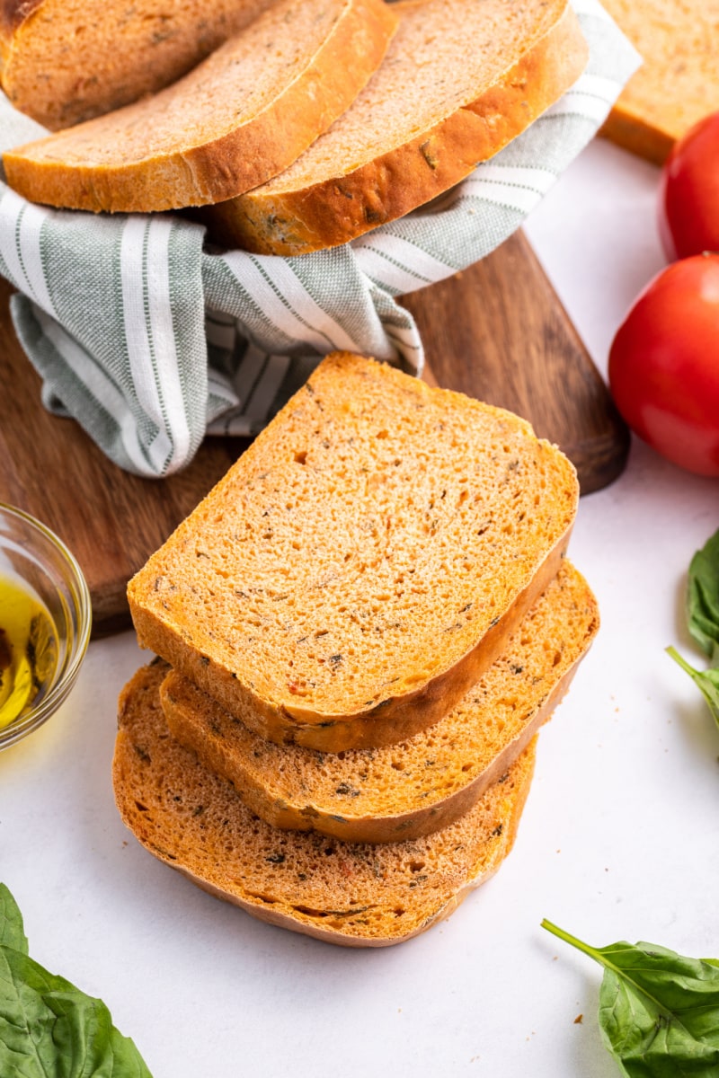 stack of three bread slices